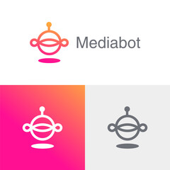 Modern letter m robotic vector icon app logo design