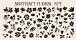 © WeirdyTales - Abstract plants cutouts shapes and forms design elements set. Simple floral vector illustration collection, different types of summer or spring exotic leaves and flowers decorative stickers