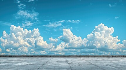 Wall Mural - concrete surface with clouds background can be used as a template.