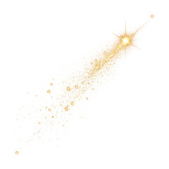 Wall Mural - Golden shooting star with sparkles png clipart transparent