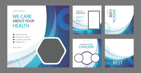 medical social media post template. medical promotion square web banner. social media healthcare pos