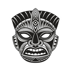 Vintage Face Mask Samoa Vector Illustration