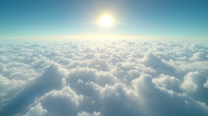 Wall Mural - Sun above the clouds, view from above, uses backgrounds, wallpapers.