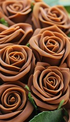 Wall Mural - Close up chocolate rose bouquet.