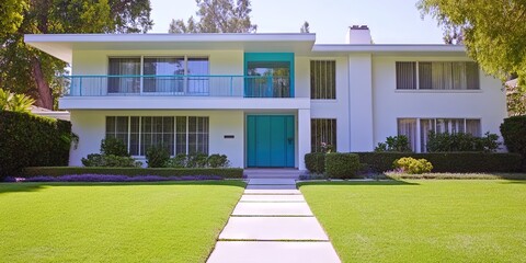 Wall Mural - professional photo of house with art deco style architecture 