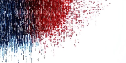American flag made of digital data - government technology concept