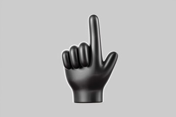 Aufkleber - A 3D rendered black hand points upwards, suggesting selection, clicking, or direction.