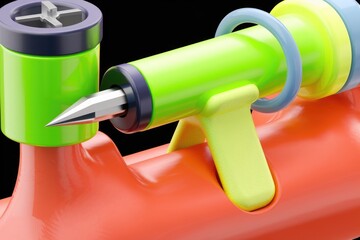 Poster - Abstract 3D rendering of a colorful, futuristic device with a sharp point.