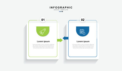 Fototapete - Infographic 2 options design elements for your business data. Vector Illustration.