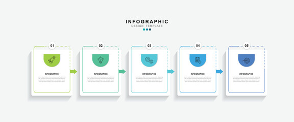Fototapete - Infographic 5 options design elements for your business data. Vector Illustration.