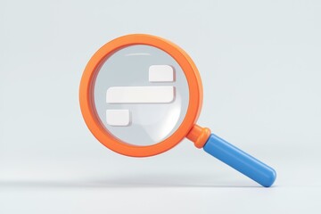 Fototapete - A 3D render of a magnifying glass focusing on the Notability app logo.
