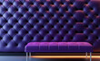 © Curioso.Photography - A stylish purple tufted bench seat with soft lighting, blending luxury and modern design in a minimalistic interior.