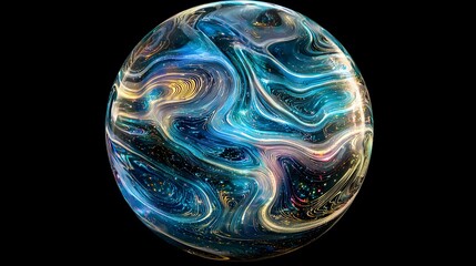 Wall Mural - Abstract Orb Displays Swirling Cosmic Patterns