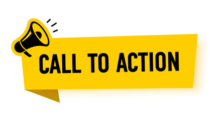 Wall Mural - megaphone with call to action speech bubble. loudspeaker. banner for business, marketing and adverti
