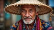 © Alfi - Elderly Man with Colorful Clothing and Traditional Straw Hat