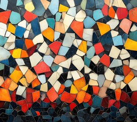 Wall Mural - Colorful mosaic tile wall texture background.