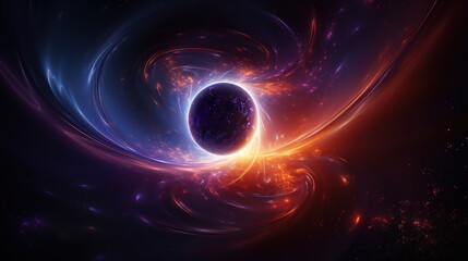 Wall Mural - cosmic whirlpool: a black hole's gravitational dance