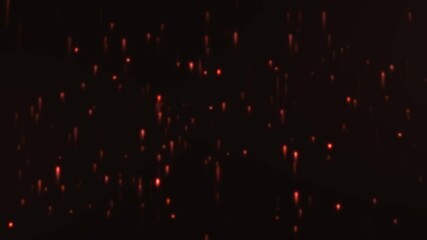 Wall Mural - floating red glowing particle background. seamless looping backdrop animation of rising trails.