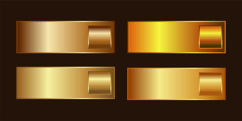 Golden CTA button set.