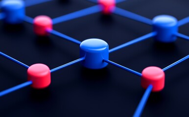 Conceptual background featuring a sci-fi geometric polygonal connection pattern design.