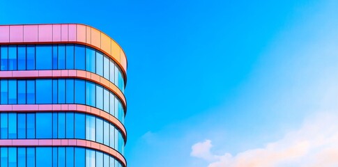 Wall Mural - A low-angle perspective of futuristic skyscrapers.