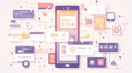 Abstract representation of mobile application interface and design process