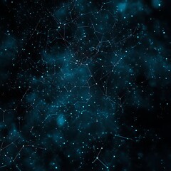 Circle network pattern glowing with blue accents on a dark background