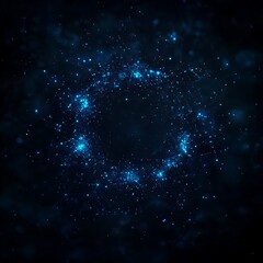 Circle network pattern glowing with blue accents on a dark background
