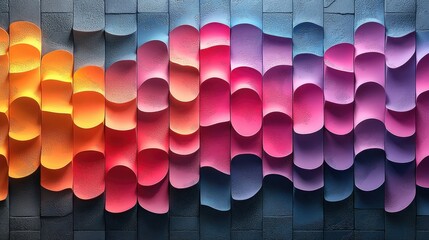 Wall Mural - Abstract colorful wave pattern background.