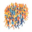 © Alexandr - People assembling to run a marathon in a modern, colorful, and abstract illustration, set against an isolated background.