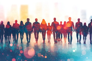 crowd of people in action
