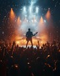 © Angelina - In a bustling stadium, a vibrant crowd enthusiastically gathers for a dynamic rock concert. The spectators are clapping and cheering for the artists on stage.