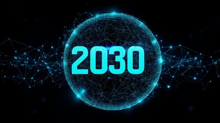 Wall Mural - 2 0 3 0 new year and christmas network concept