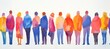 © Angelina - A vibrant watercolor depiction of a mixed crowd in motion, perfect for social issues, community events, and art-themed marketing campaigns, offering ample room for additional text or messaging.