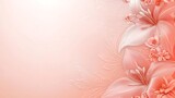 Delicate Coral Lilies and Floral Design Background