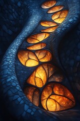 Wall Mural - Abstract glowing organic path.