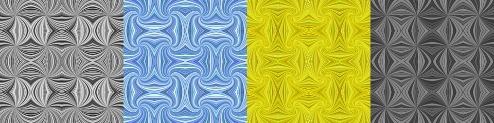 Wall Mural - abstract seamless curved stripe pattern set