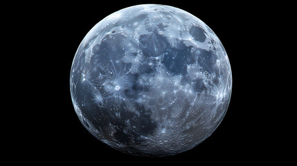 Wall Mural - A full moon with faint clouds, casting an eerie glow, designed for png. Moonshade. Illustration