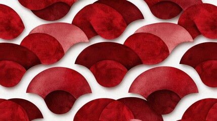 Wall Mural - Elegant Rich Burgundy Overlapping Arcs Pattern