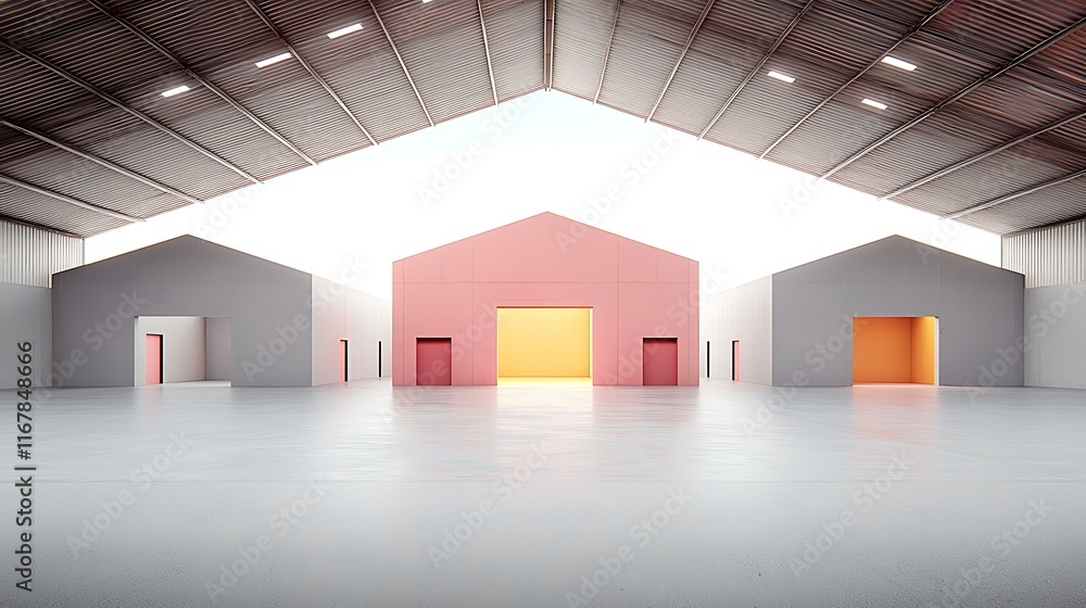 Warehouse layout showing separate zones for incoming and outgoing cargo ...