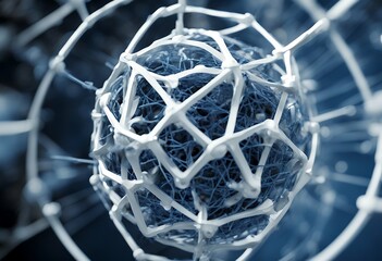 design abstract blue illustration design sphere white structure 3d network connection