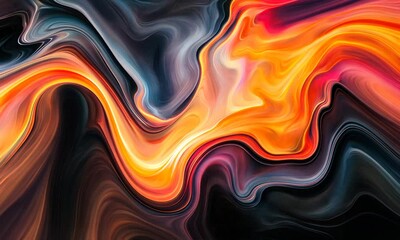 Wall Mural - Abstract Fluid Painting: A Symphony of Colors and Swirls