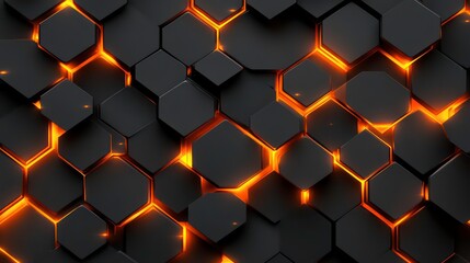 Wall Mural - overlapping glowing polygons in a minimalist tech style.