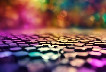 Wall Mural - technological abstract background colourful hexagonal