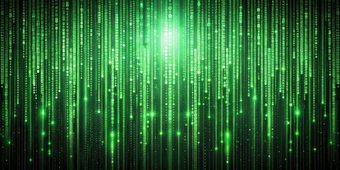 Green matrix abstract digital background, technology, code, data, computer, futuristic, binary, internet