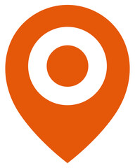 Wall Mural - Orange pin marker icon isolated on white background.