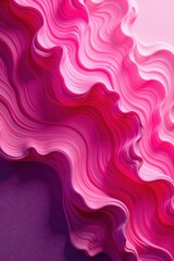 Wall Mural - Swirling abstract fuchsia and pink paint textures, design, wave