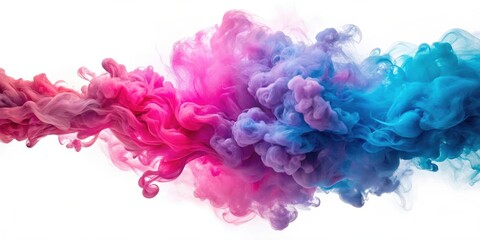 Wall Mural - Abstract render of swirling pink and blue smoke cloud, abstract, render, pink, blue, smoke, cloud, colorful, whimsical, dreamy