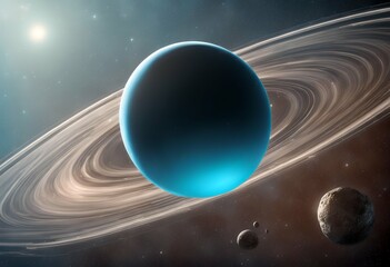 planet blue solar uranus high isolated elements fiction planet detailed system imag