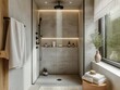 © Silene - modern bathroom with a minimalist walk-in shower